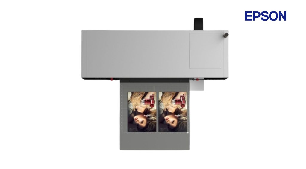 Mesin printer UV Epson V4000 tipe flatbed untuk cetak merchandise dan signage profesional.