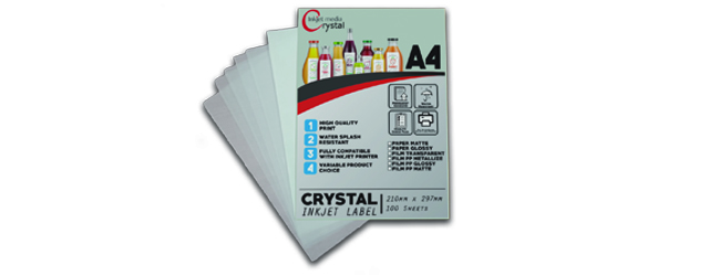 Crystal Inkjet Label Vinyl A4