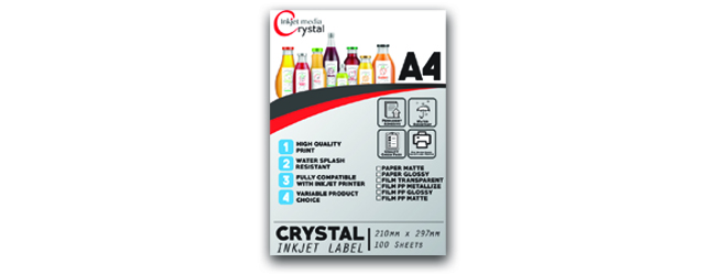 Crystal Inkjet Label Vinyl A4
